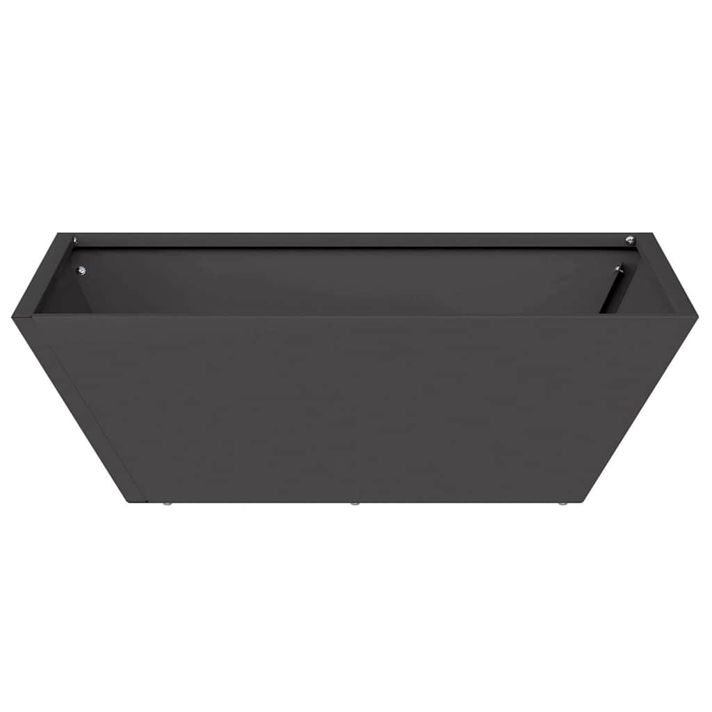 Tuin Bloempot Zwart 50 x 50 x 15 cm Koudgewalst staal is nu te koop bij PeponiXL, paradijselijk wonen!