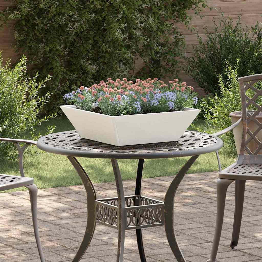 Tuin Bloempot Wit 50 x 50 x 15 cm Koudgewalst staal is nu te koop bij PeponiXL, paradijselijk wonen!