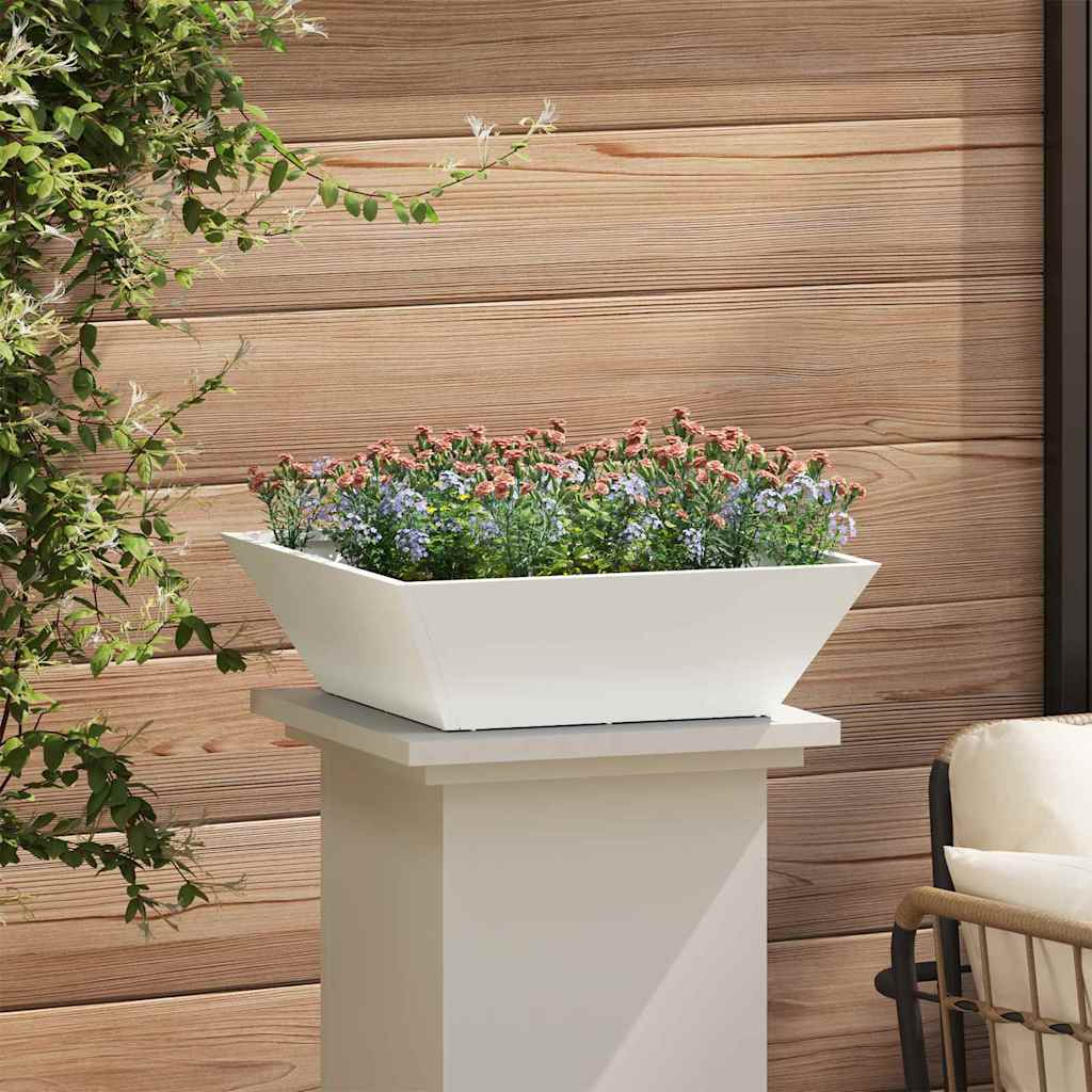 Tuin Bloempot 5 pcs Wit 50 x 50 x 15 cm Koudgewalst staal is nu te koop bij PeponiXL, paradijselijk wonen!