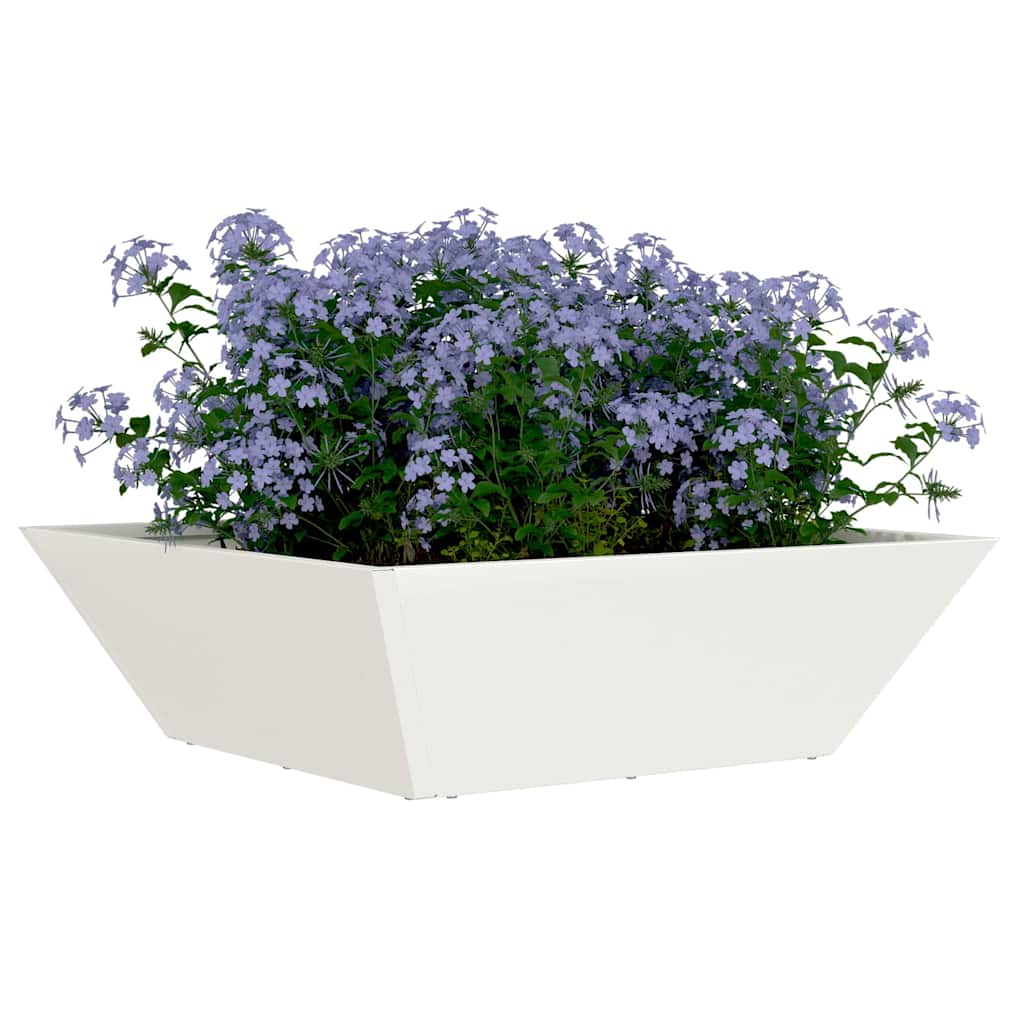 Tuin Bloempot 5 pcs Wit 50 x 50 x 15 cm Koudgewalst staal is nu te koop bij PeponiXL, paradijselijk wonen!