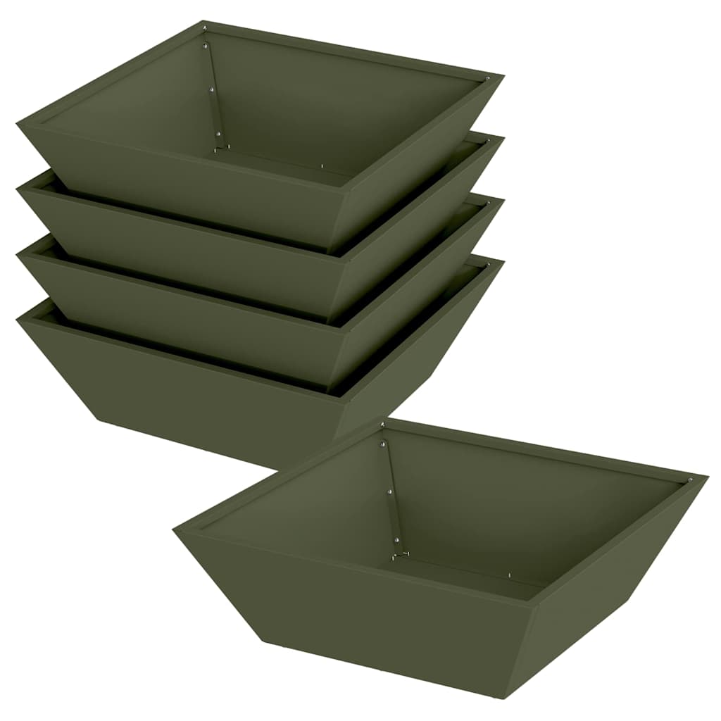 Tuin Bloempot 5 pcs Olijf Groen 50 x 50 x 15 cm is nu te koop bij PeponiXL, paradijselijk wonen!