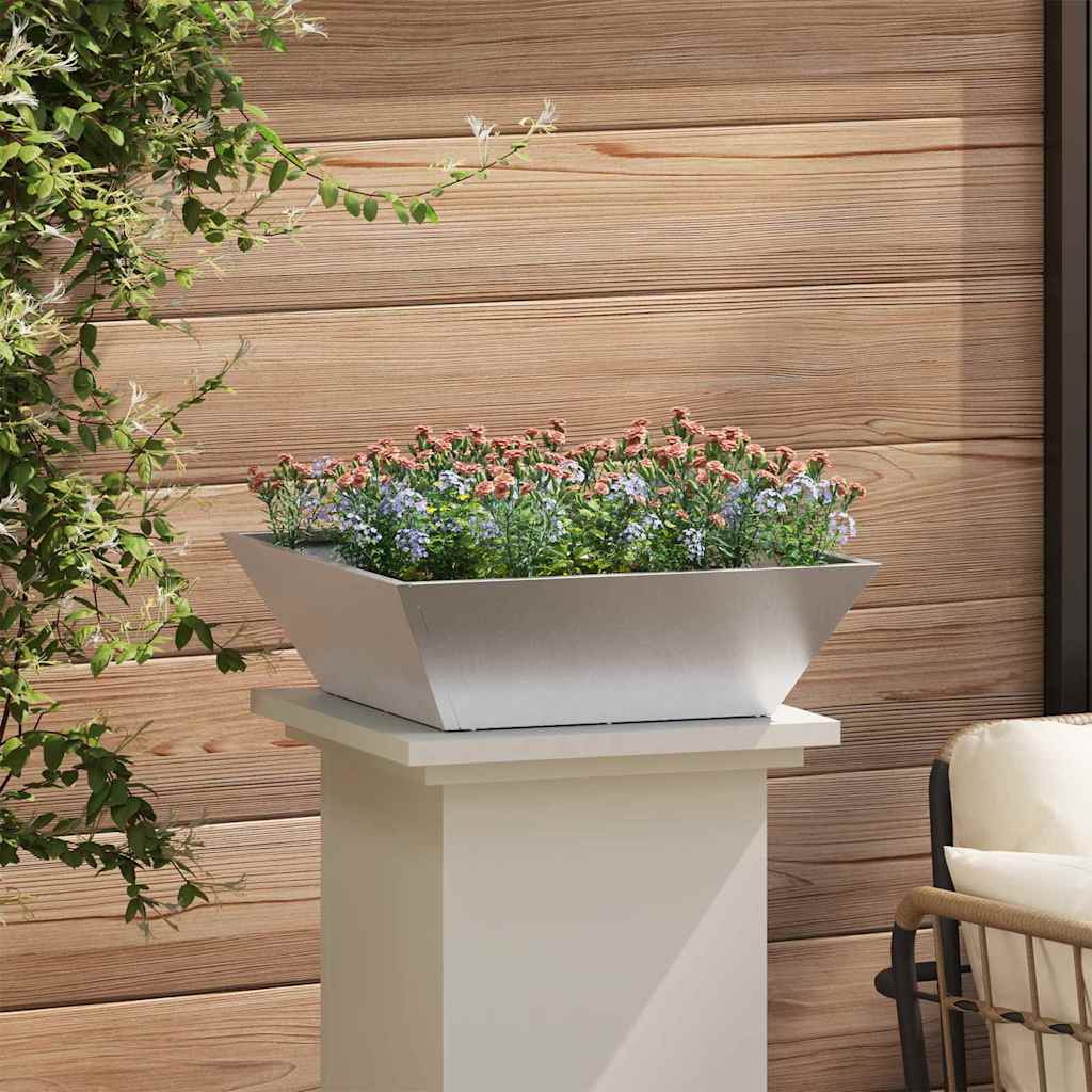 Tuin Bloempot Zilver 50 x 50 x 15 cm Roestvrij staal is nu te koop bij PeponiXL, paradijselijk wonen!