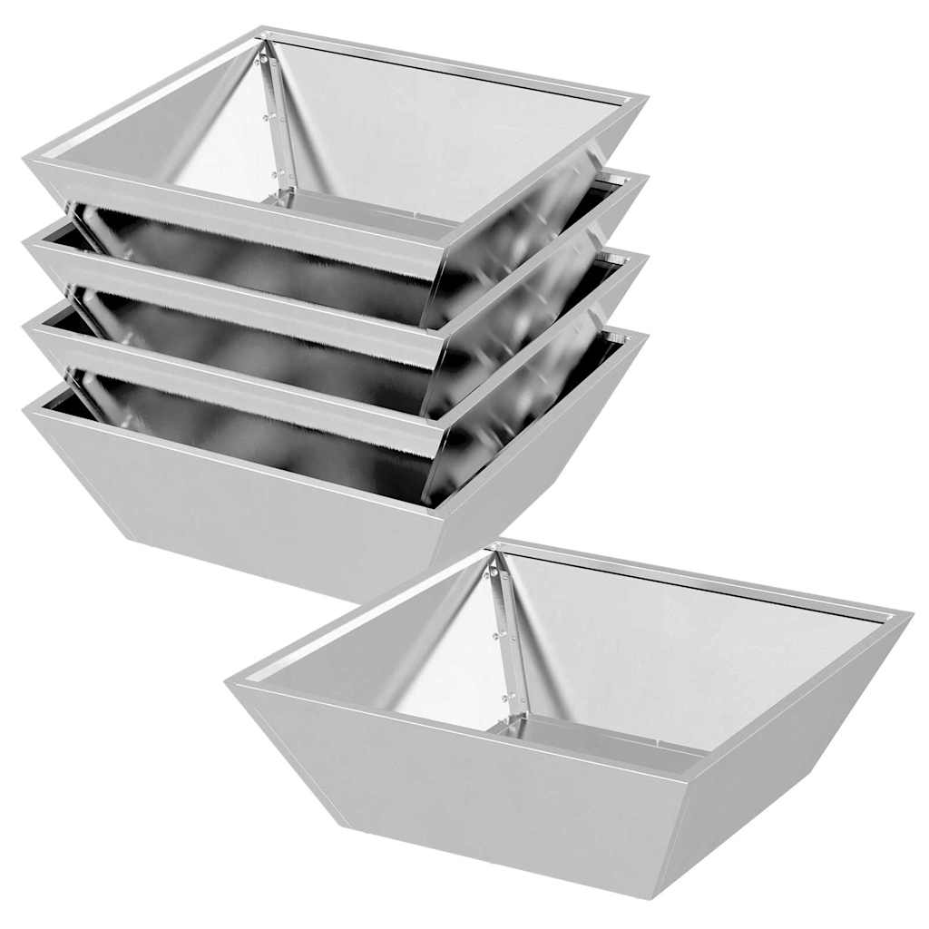 Tuin Bloempot 5 pcs Zilver 50 x 50 x 15 cm Roestvrij staal is nu te koop bij PeponiXL, paradijselijk wonen!
