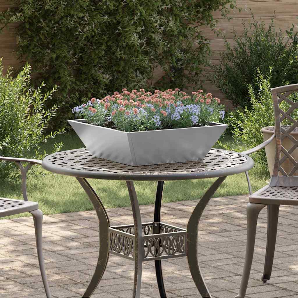 Tuin Bloempot Zilver 50 x 50 x 15 cm Gegalvaniseerd staal is nu te koop bij PeponiXL, paradijselijk wonen!
