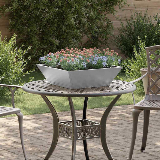 Tuin Bloempot Zilver 50 x 50 x 15 cm Gegalvaniseerd staal is nu te koop bij PeponiXL, paradijselijk wonen!