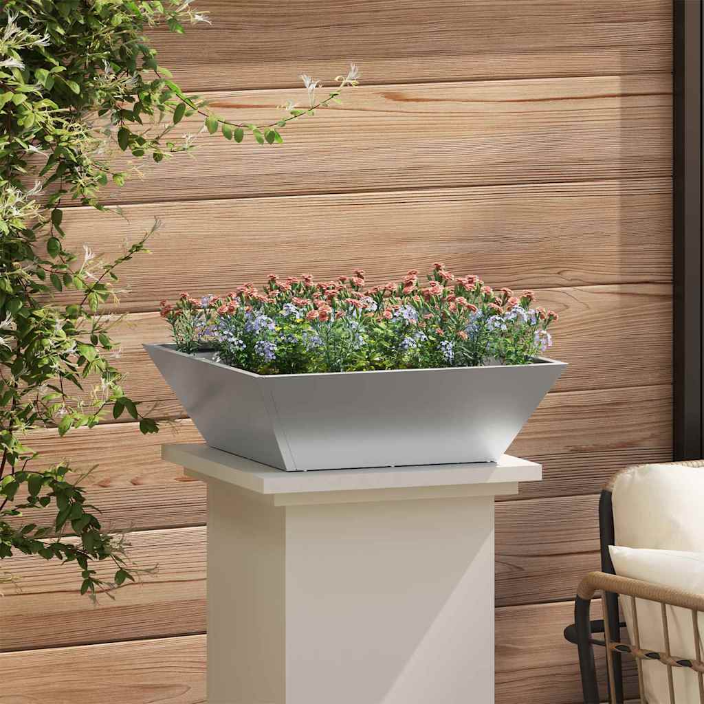 Tuin Bloempot Zilver 50 x 50 x 15 cm Gegalvaniseerd staal is nu te koop bij PeponiXL, paradijselijk wonen!