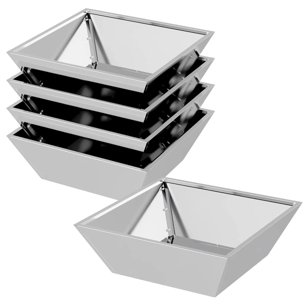 Tuin Bloempot 5 pcs Zilver 50 x 50 x 15 cm Gegalvaniseerd staal is nu te koop bij PeponiXL, paradijselijk wonen!