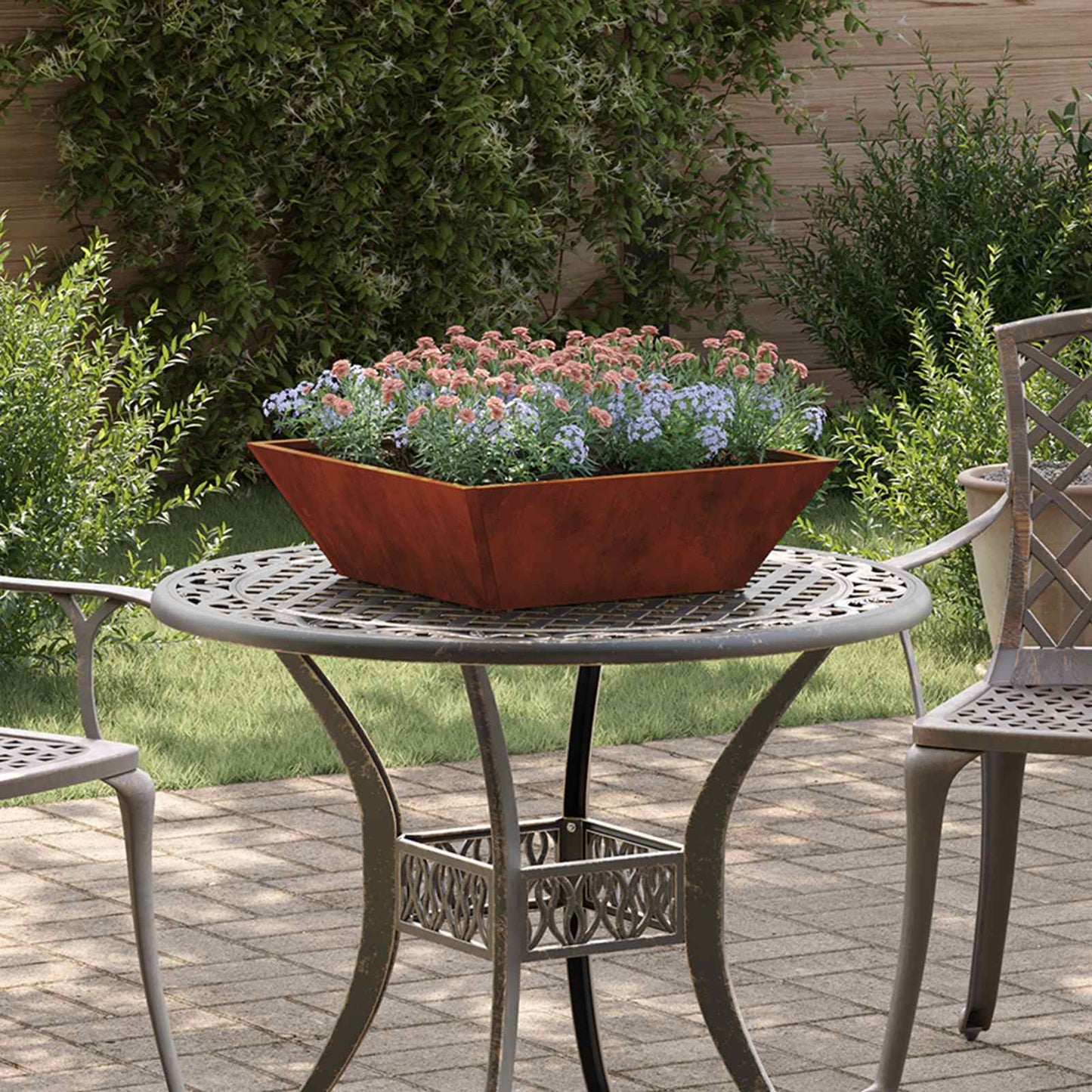 Tuin Bloempot Roestig 50 x 50 x 15 cm Cortenstaal is nu te koop bij PeponiXL, paradijselijk wonen!