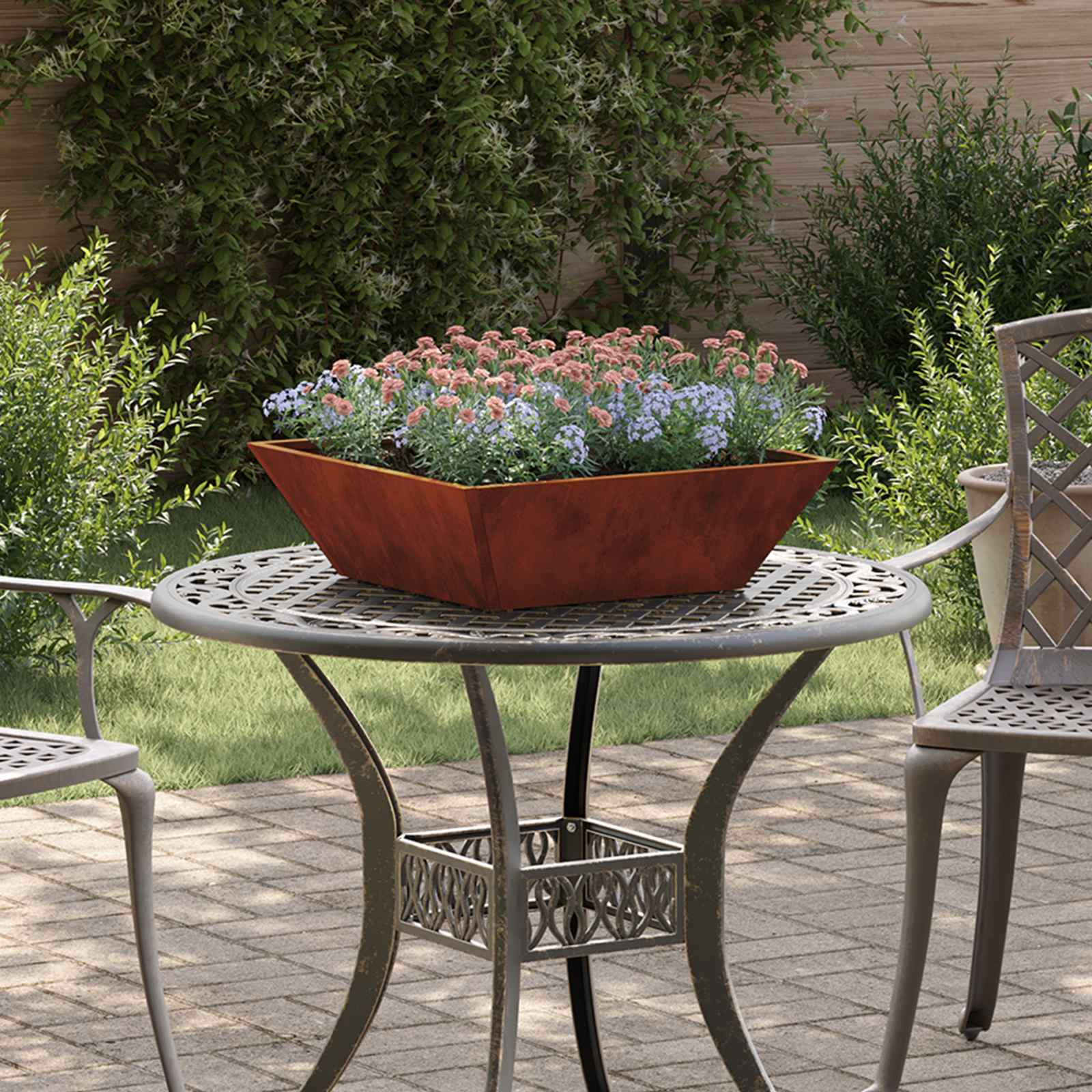 Tuin Bloempot Roestig 50 x 50 x 15 cm Cortenstaal is nu te koop bij PeponiXL, paradijselijk wonen!