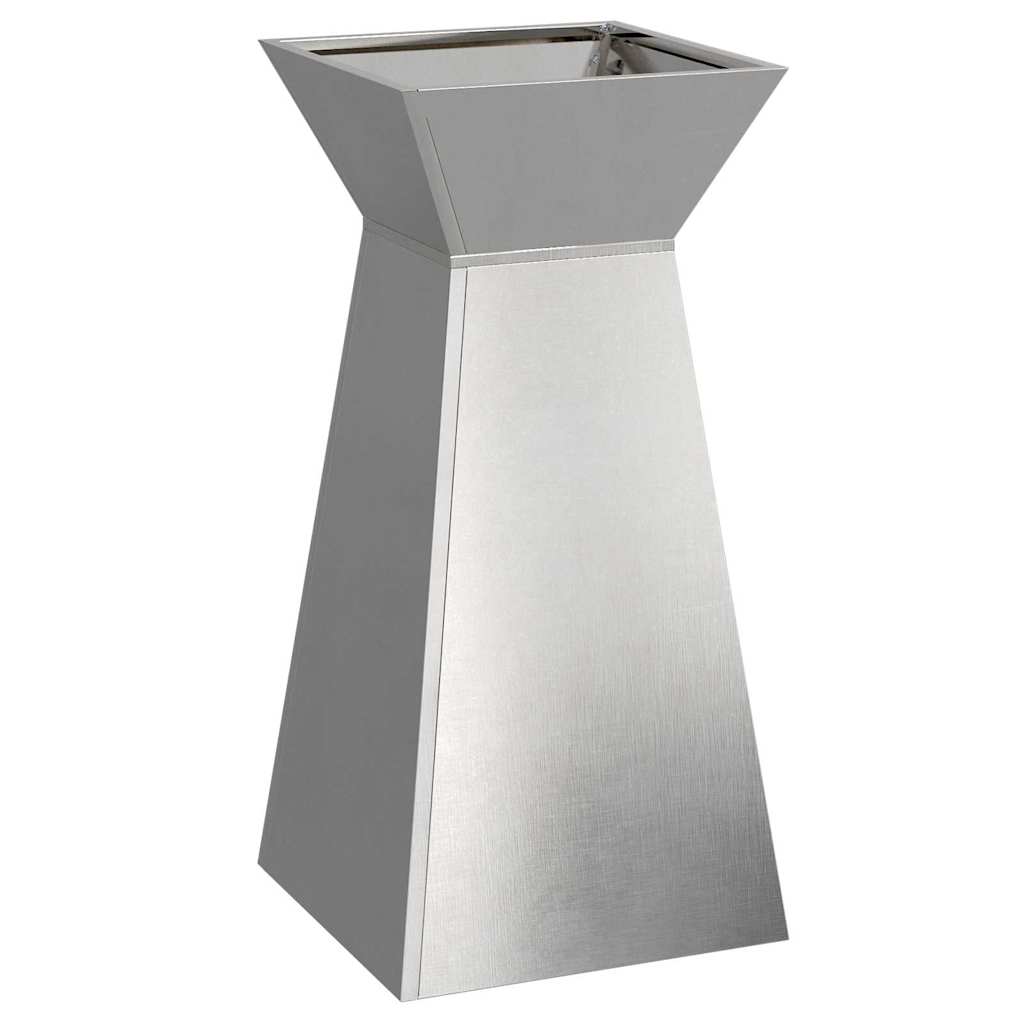 Pilaar Plantenbak 2 pcs Zilver 35 x 35 x 73 cm is nu te koop bij PeponiXL, paradijselijk wonen!