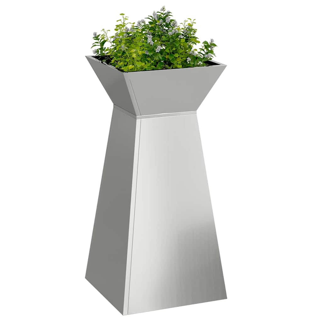 Pilaar Plantenbak Zilver 35 x 35 x 73 cm is nu te koop bij PeponiXL, paradijselijk wonen!