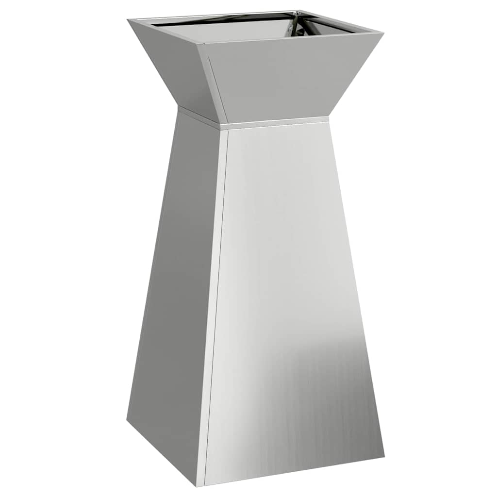 Pilaar Plantenbak 2 pcs Zilver 35 x 35 x 73 cm is nu te koop bij PeponiXL, paradijselijk wonen!