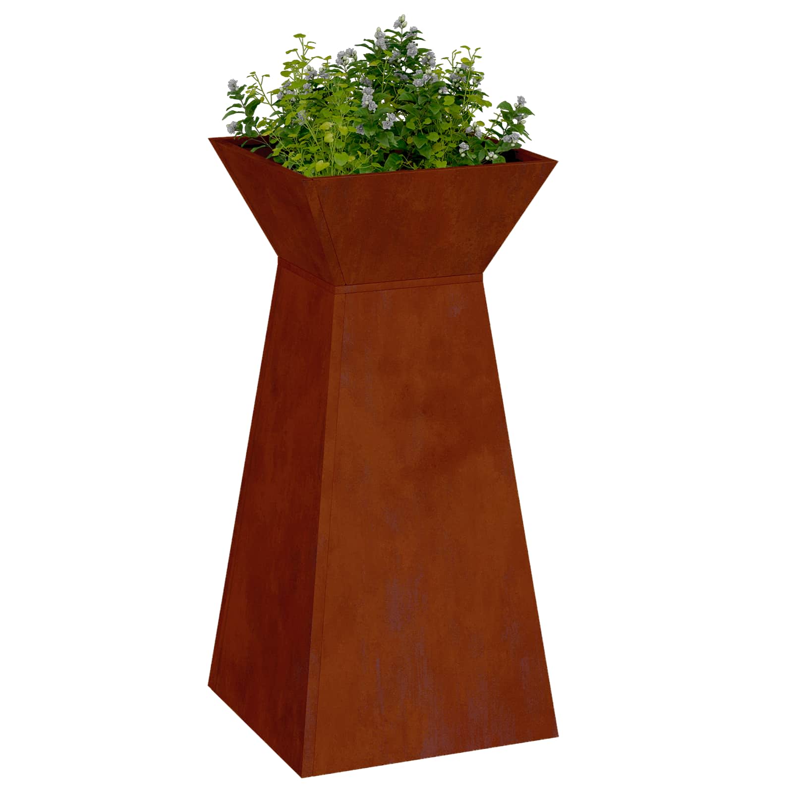 Pilaar Plantenbak Zilver 35 x 35 x 73 cm Cortenstaal is nu te koop bij PeponiXL, paradijselijk wonen!