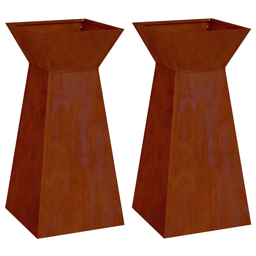 Pilaar Plantenbak 2 pcs Zilver 35 x 35 x 73 cm is nu te koop bij PeponiXL, paradijselijk wonen!