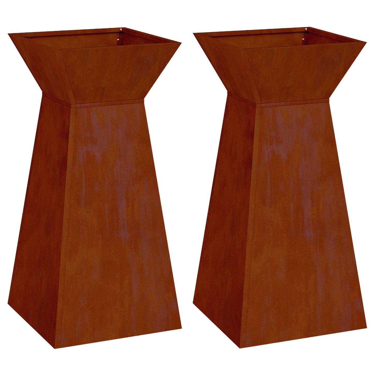 Pilaar Plantenbak 2 pcs Zilver 35 x 35 x 73 cm is nu te koop bij PeponiXL, paradijselijk wonen!