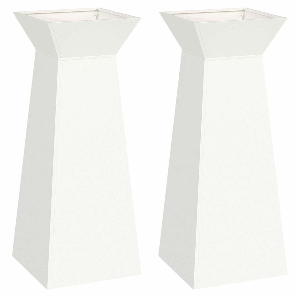 Pilaar Plantenbak 2 pcs Wit 40 x 40 x 100 cm is nu te koop bij PeponiXL, paradijselijk wonen!