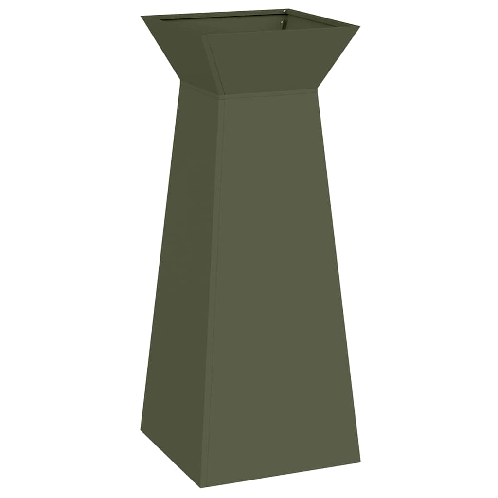 Pilaar Plantenbak 2 pcs Olijfgroen 40 x 40 x 100 cm is nu te koop bij PeponiXL, paradijselijk wonen!