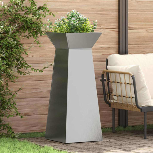 Pilaar Plantenbak 2 pcs Zilver 40 x 40 x 100 cm is nu te koop bij PeponiXL, paradijselijk wonen!