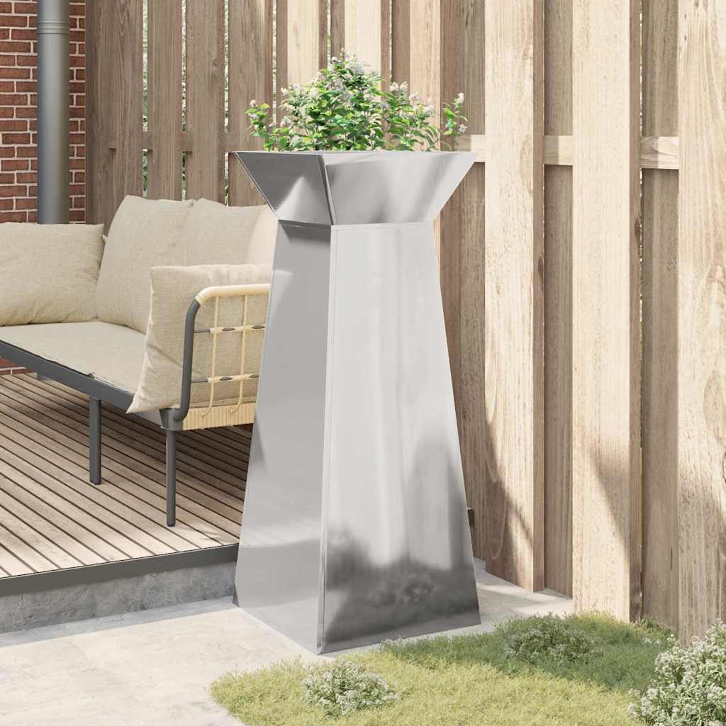 Pilaar Plantenbak Zilver 40 x 40 x 100 cm is nu te koop bij PeponiXL, paradijselijk wonen!
