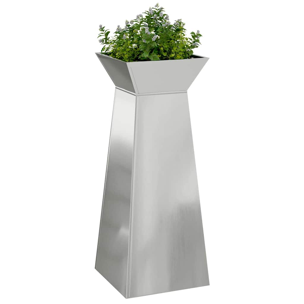 Pilaar Plantenbak 2 pcs Zilver 40 x 40 x 100 cm is nu te koop bij PeponiXL, paradijselijk wonen!