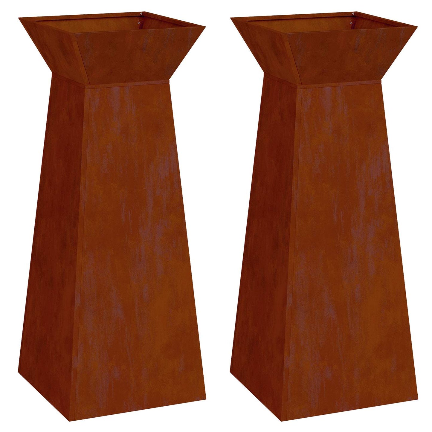 Pilaar Plantenbak 2 pcs Zilver 40 x 40 x 100 cm Cortenstaal is nu te koop bij PeponiXL, paradijselijk wonen!