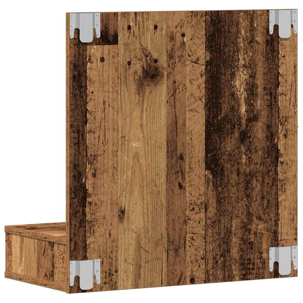 Spiegelkast met plank Oud hout 60 x 31,5 x 62 cm Bewerkt hout is nu te koop bij PeponiXL, paradijselijk wonen!