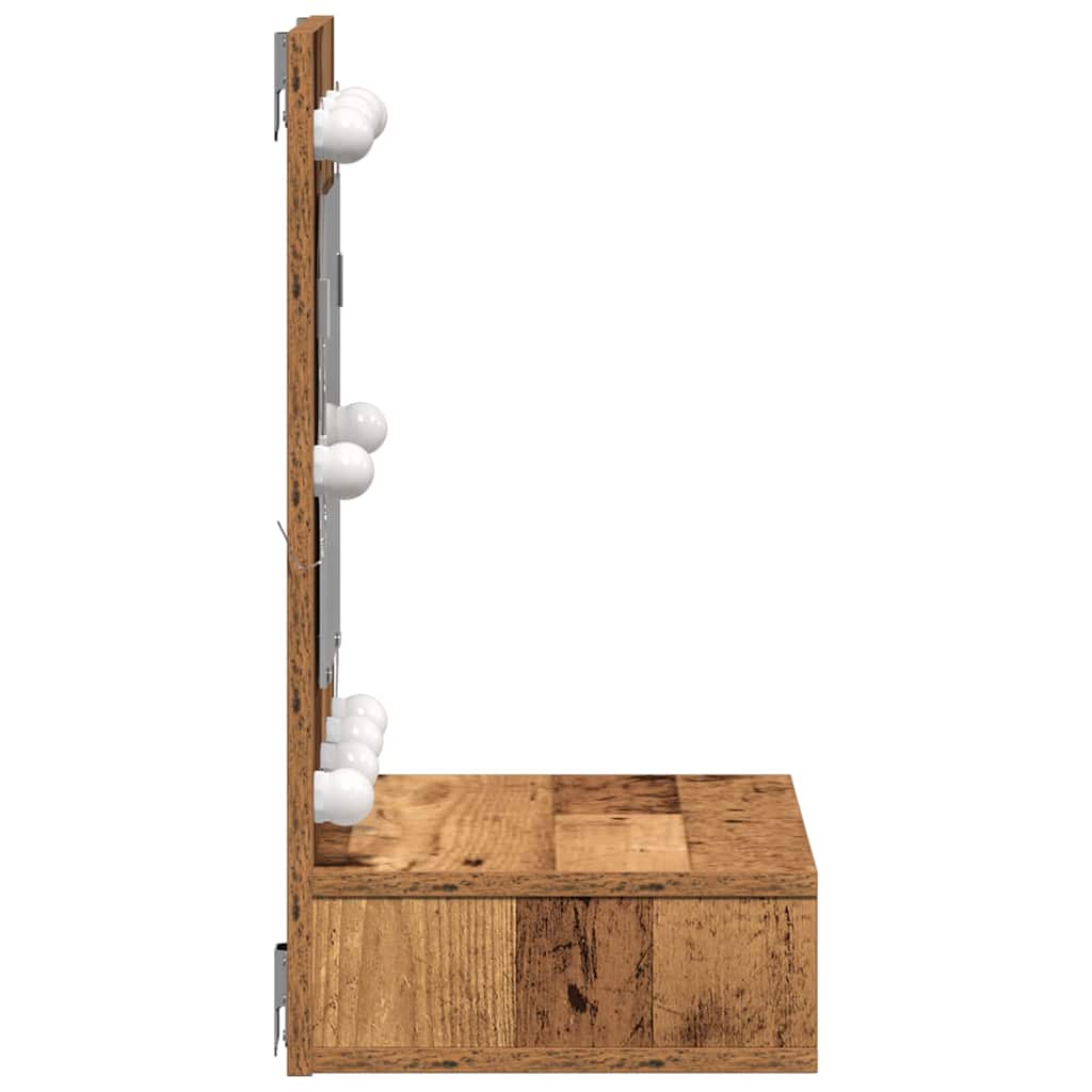 Spiegelkast met plank Oud hout 60 x 31,5 x 62 cm Bewerkt hout is nu te koop bij PeponiXL, paradijselijk wonen!