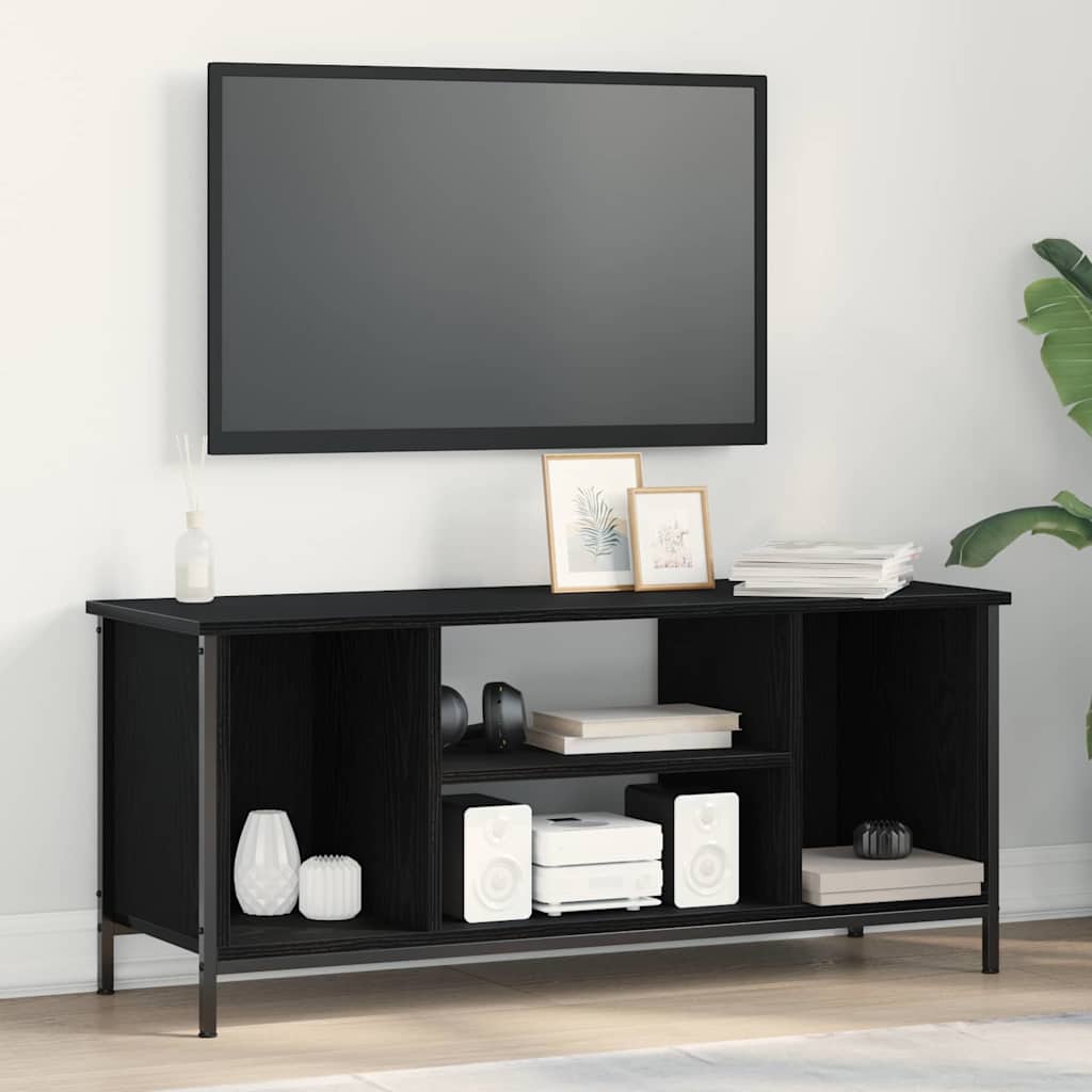 TV-kast Zwart Eiken 102 x 35 x 45 cm Bewerkt hout is nu te koop bij PeponiXL, paradijselijk wonen!