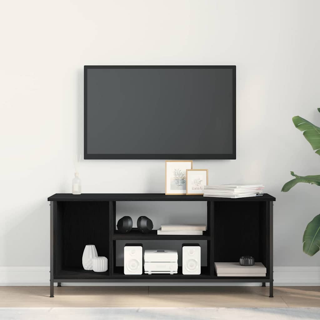TV-kast Zwart Eiken 102 x 35 x 45 cm Bewerkt hout is nu te koop bij PeponiXL, paradijselijk wonen!
