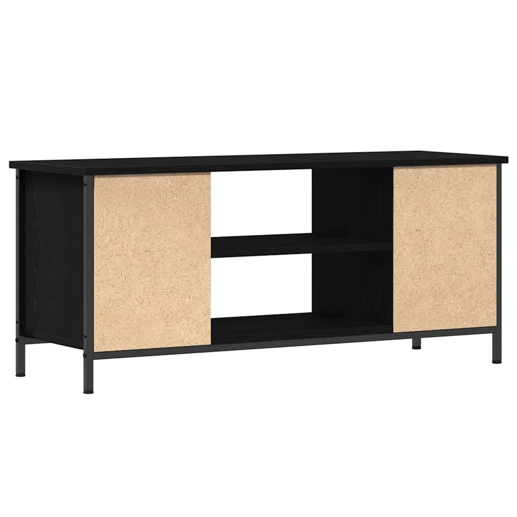 TV-kast Zwart Eiken 102 x 35 x 45 cm Bewerkt hout is nu te koop bij PeponiXL, paradijselijk wonen!