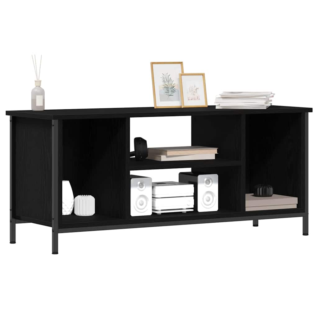 TV-kast Zwart Eiken 102 x 35 x 45 cm Bewerkt hout is nu te koop bij PeponiXL, paradijselijk wonen!