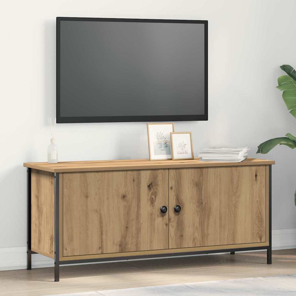 TV-kast Artisan Eiken 100 x 35 x 45 cm Bewerkt hout is nu te koop bij PeponiXL, paradijselijk wonen!