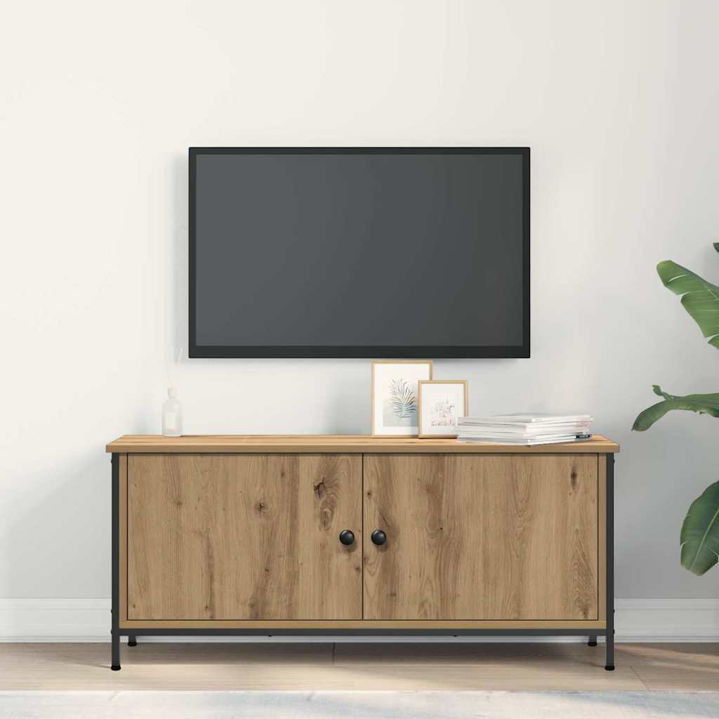 TV-kast Artisan Eiken 100 x 35 x 45 cm Bewerkt hout is nu te koop bij PeponiXL, paradijselijk wonen!