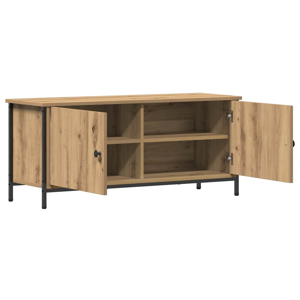 TV-kast Artisan Eiken 100 x 35 x 45 cm Bewerkt hout is nu te koop bij PeponiXL, paradijselijk wonen!