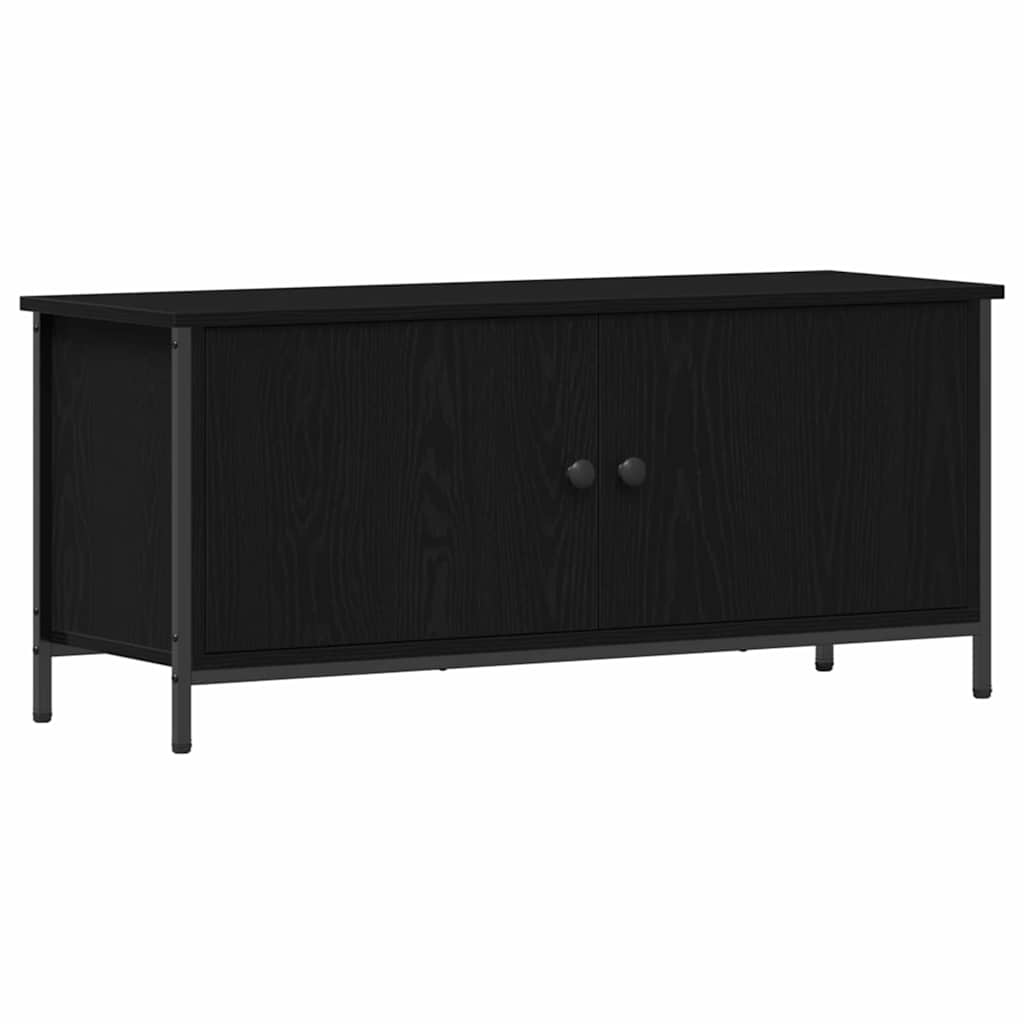 TV-kast Zwart Eiken 100 x 35 x 45 cm Bewerkt hout is nu te koop bij PeponiXL, paradijselijk wonen!