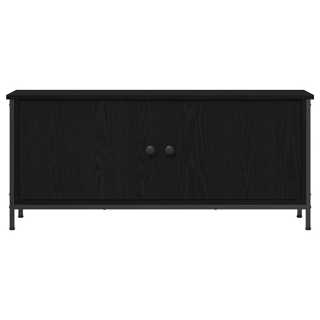 TV-kast Zwart Eiken 100 x 35 x 45 cm Bewerkt hout is nu te koop bij PeponiXL, paradijselijk wonen!