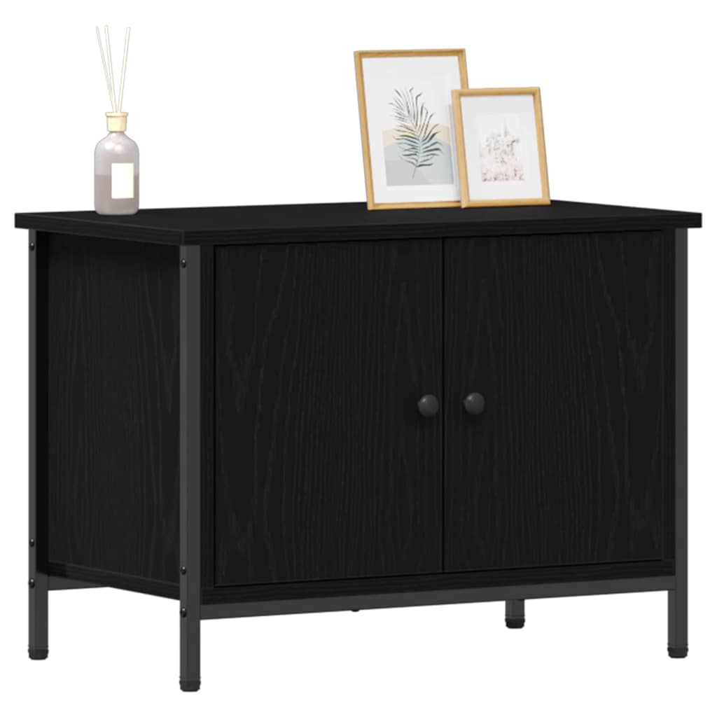 TV-kast Zwart Eiken 60 x 35 x 45 cm Bewerkt hout is nu te koop bij PeponiXL, paradijselijk wonen!