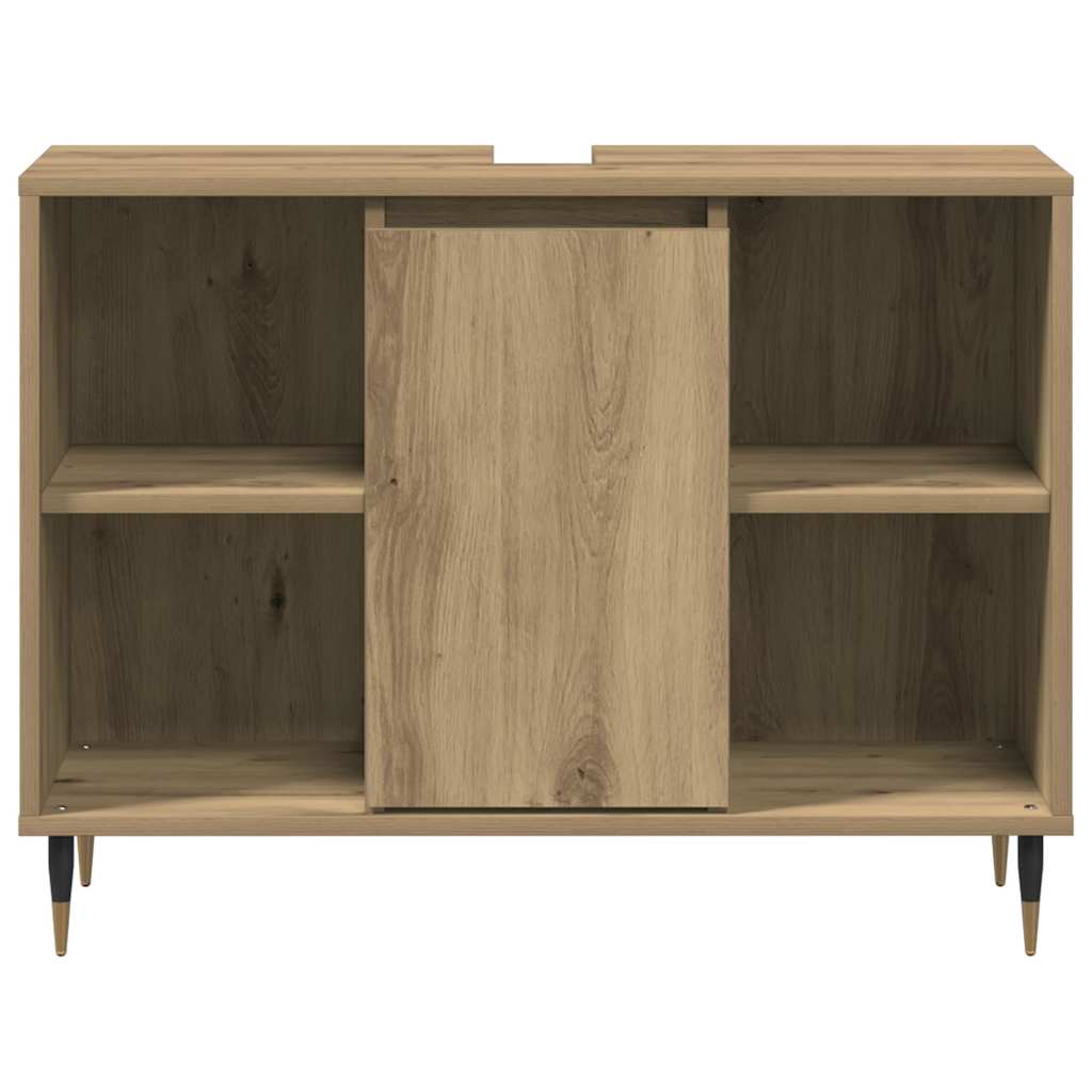 Badkamer Kast Artisan Eiken 80 x 33 x 60 cm Bewerkt hout is nu te koop bij PeponiXL, paradijselijk wonen!