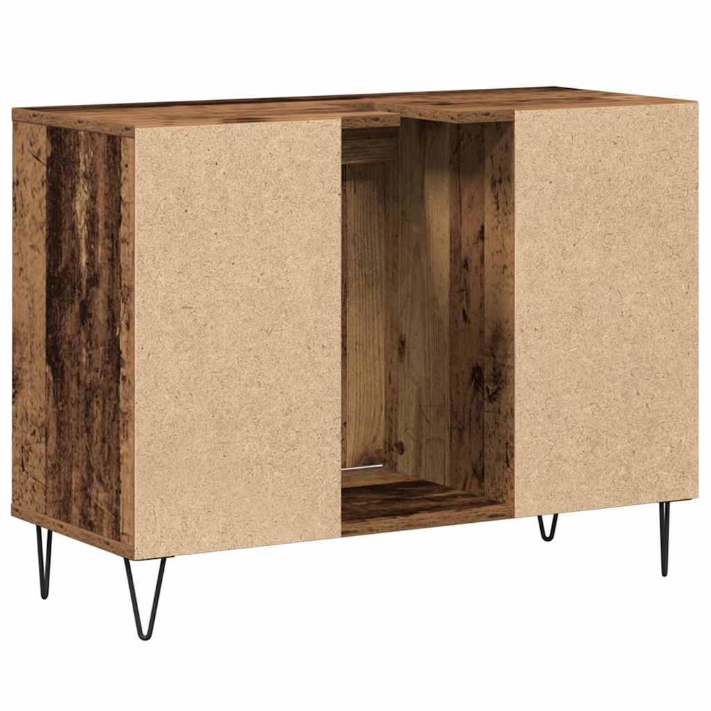 Badkamer Kast met plank Oud Hout 80 x 33 x 60 cm Bewerkt hout is nu te koop bij PeponiXL, paradijselijk wonen!