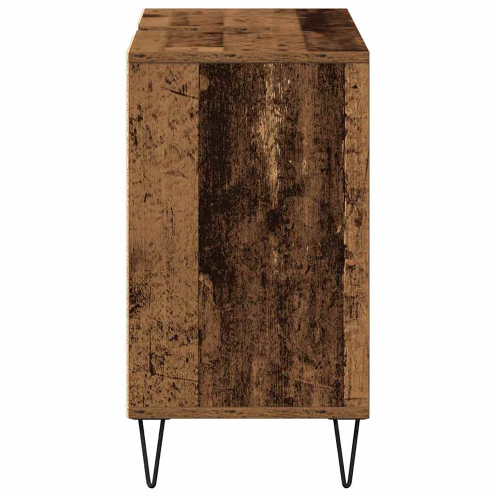 Badkamer Kast met plank Oud Hout 80 x 33 x 60 cm Bewerkt hout is nu te koop bij PeponiXL, paradijselijk wonen!