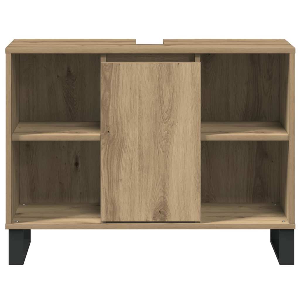 Badkamer Kast Artisan Eiken 80 x 33 x 60 cm Bewerkt hout is nu te koop bij PeponiXL, paradijselijk wonen!