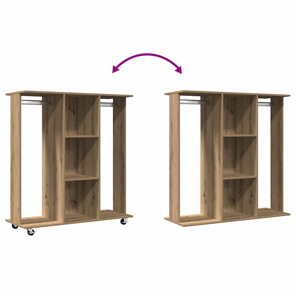 Kledingkast met plank artisanaal eikenkleurig 102 x 38 x 110 cm