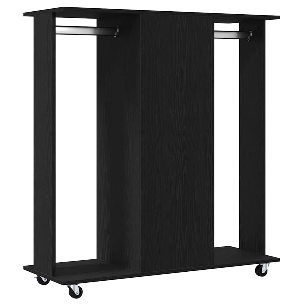 Kledingkast met wiel Zwart eiken 102 x 38 x 110 cm Bewerkt hout is nu te koop bij PeponiXL, paradijselijk wonen!