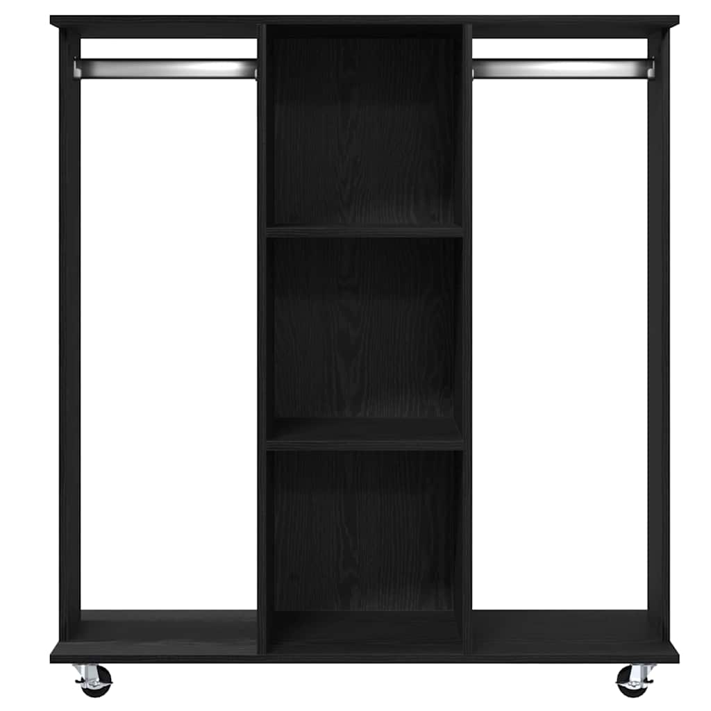 Kledingkast met wiel Zwart eiken 102 x 38 x 110 cm Bewerkt hout is nu te koop bij PeponiXL, paradijselijk wonen!