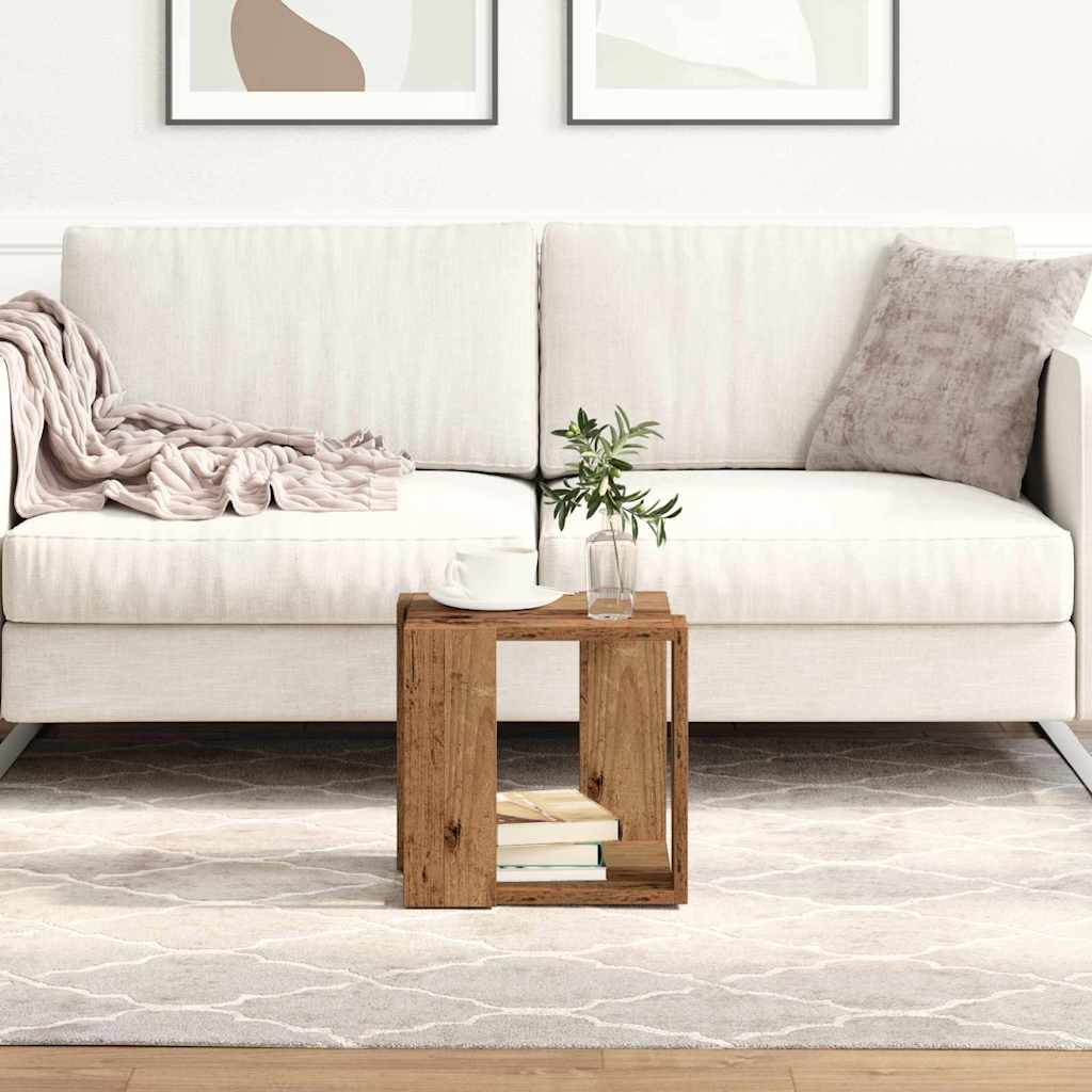 Salontafel Oud Hout 32 x 32 x 30 cm Bewerkt hout is nu te koop bij PeponiXL, paradijselijk wonen!