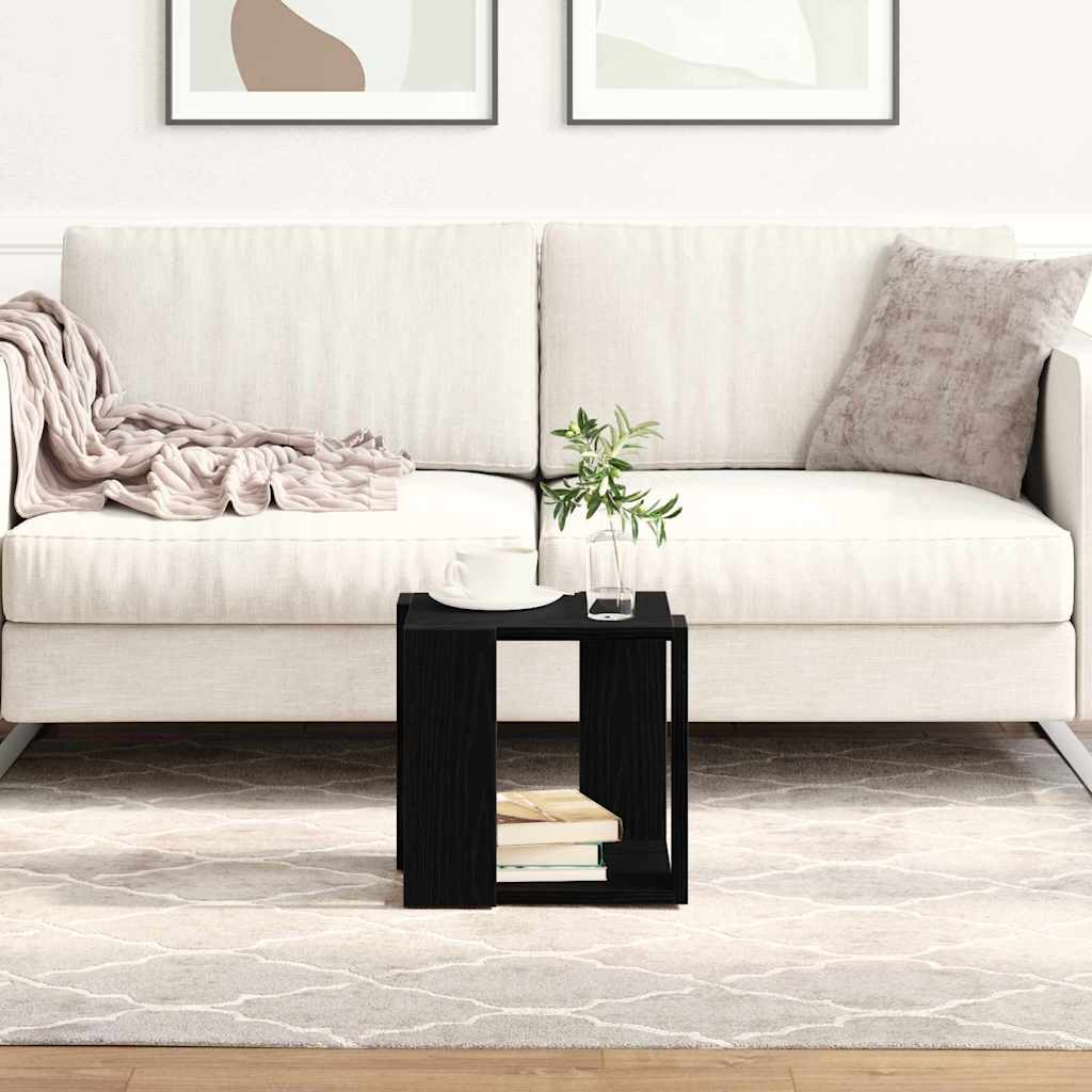 Salontafel Zwart Eiken 32 x 32 x 30 cm Bewerkt hout is nu te koop bij PeponiXL, paradijselijk wonen!
