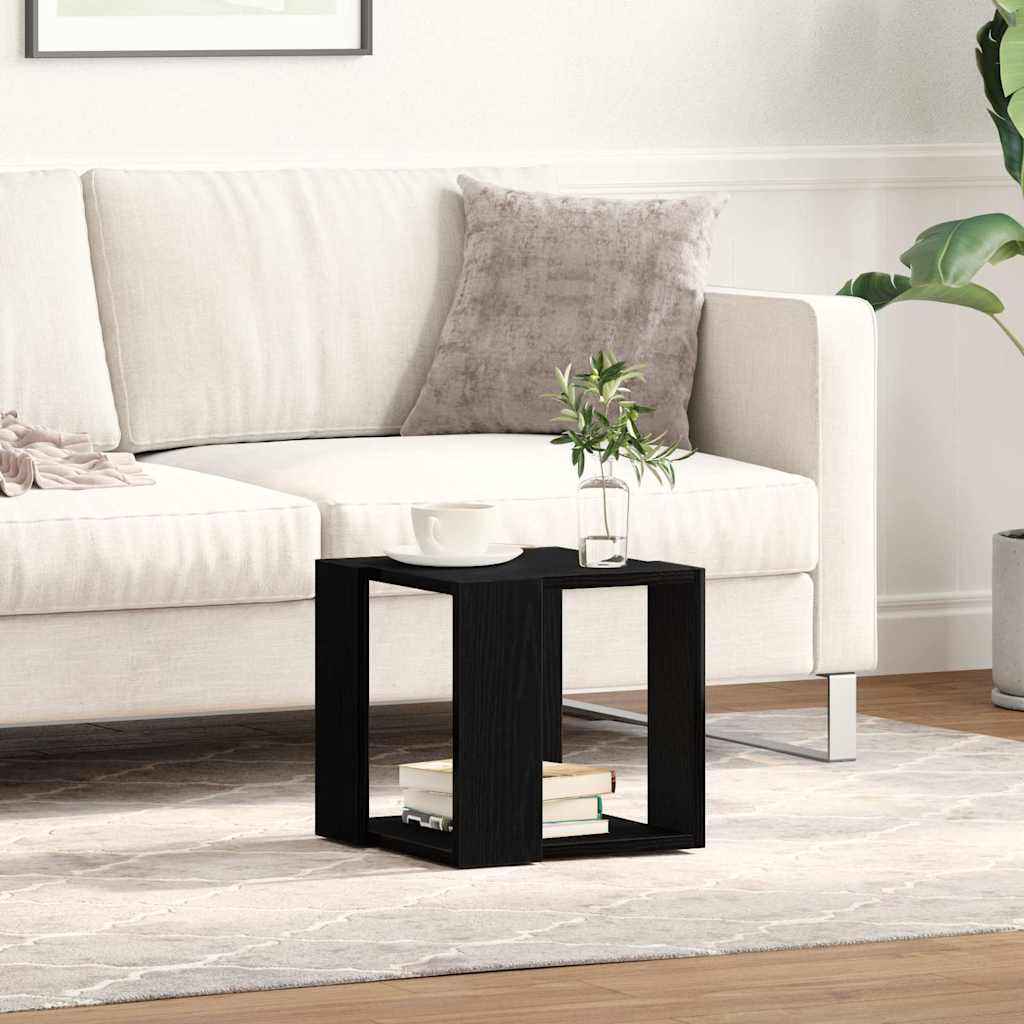 Salontafel Zwart Eiken 32 x 32 x 30 cm Bewerkt hout is nu te koop bij PeponiXL, paradijselijk wonen!