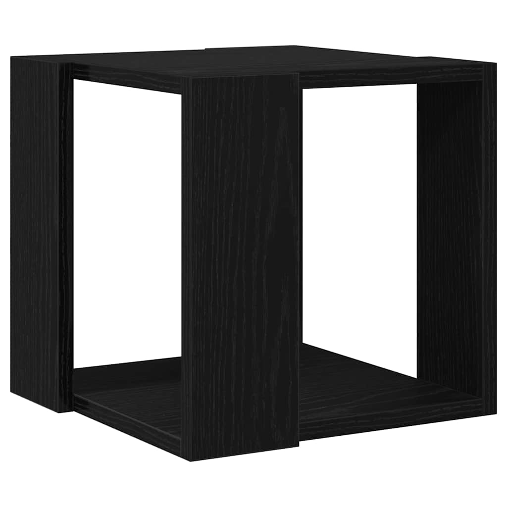Salontafel Zwart Eiken 32 x 32 x 30 cm Bewerkt hout is nu te koop bij PeponiXL, paradijselijk wonen!