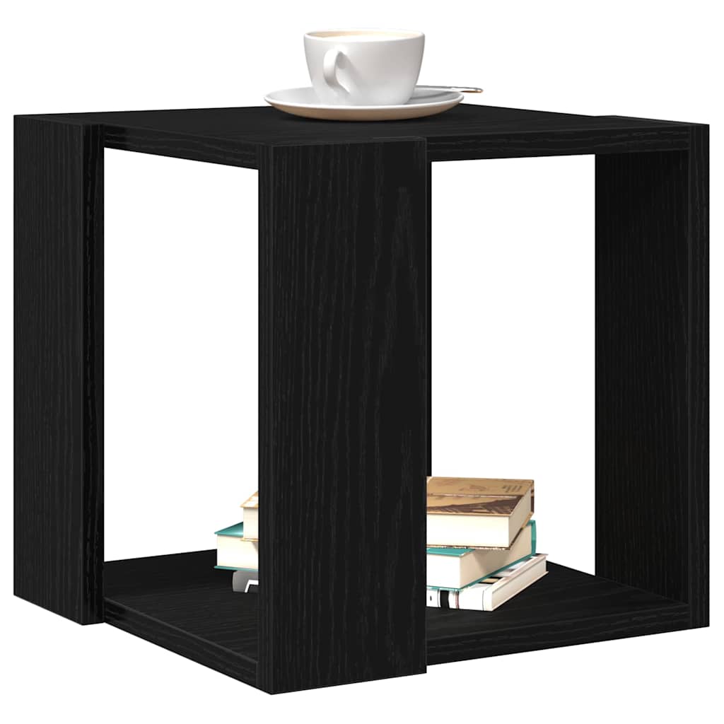 Salontafel Zwart Eiken 32 x 32 x 30 cm Bewerkt hout is nu te koop bij PeponiXL, paradijselijk wonen!