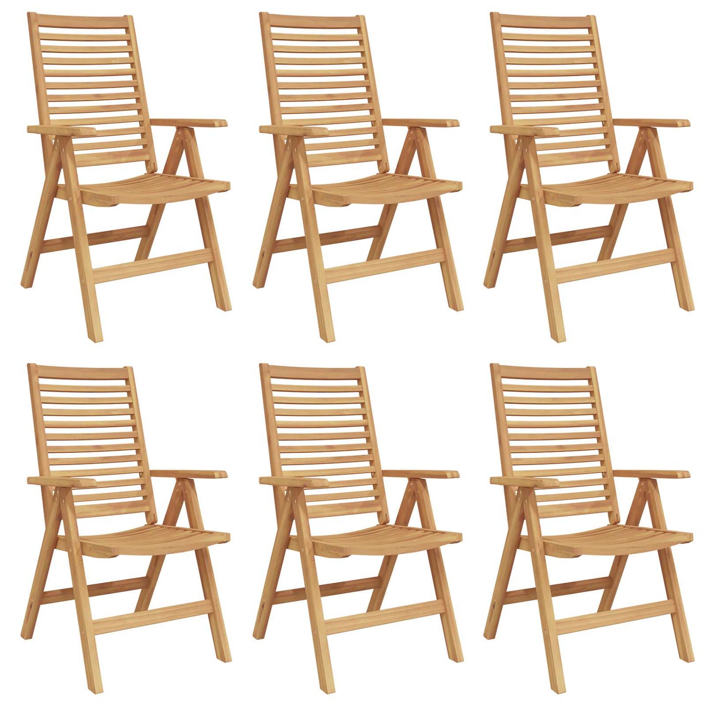 Stoel 6 pcs Bruin 64.5 x 52 x 108 cm Massief Teakhout is nu te koop bij PeponiXL, paradijselijk wonen!